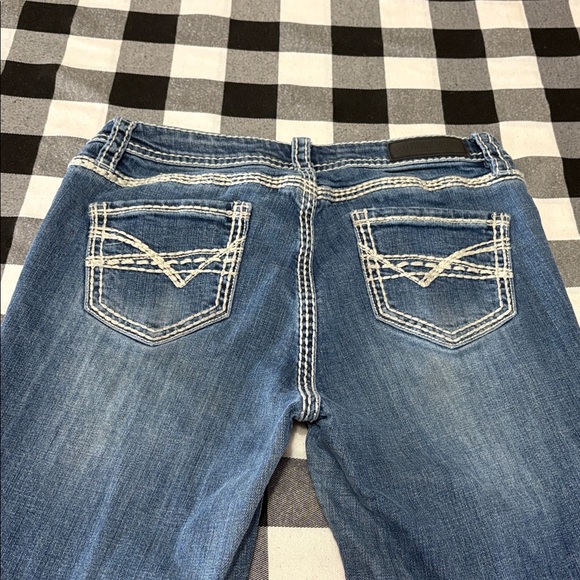 Rock & Roll Denim Mid Rise Trouser Cowgirl Bootcut Flare Jeans 28 x 32 Stretch - Picture 7 of 11